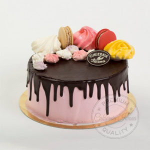 Tort Polany czekoladą - różowy