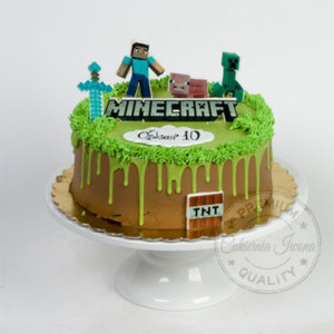 Tort Minecraft - krem + wydruki