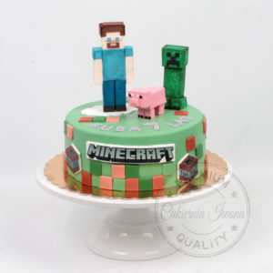 Tort Minecraft - Figurki, krem