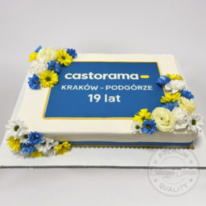 Tort dla Castorama z kwiatami